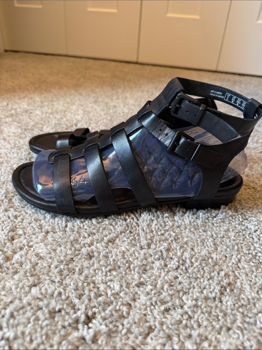 Clarks Black Strappy Gladiator Sandals
